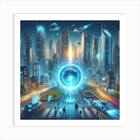 Futuristic City 132 Art Print