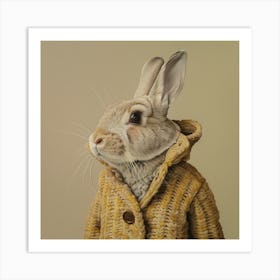 Rabbit In A Coat Art Print