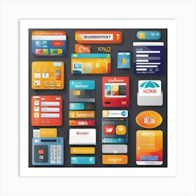 Flat Icons Set 2 Art Print