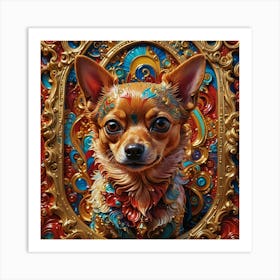 Chihuahua In Red Art Print