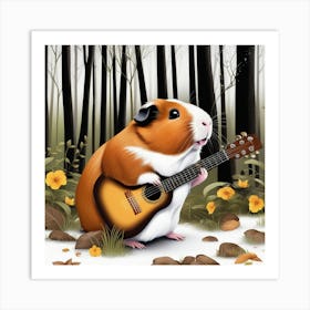 Guinea Pig Playing Guitar Art Print