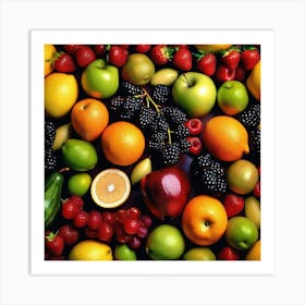 Collage Of Fruit Art Print