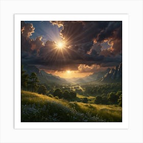 Sunset In The Mountains 15 Art Print