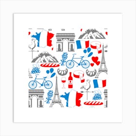 France Seamless Pattern Art Print