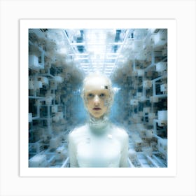 Girl In A Futuristic World Art Print