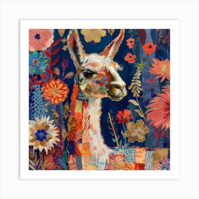 Patchwork Quilted Llama 1 Art Print