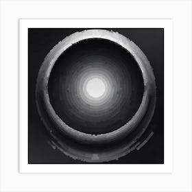 Circle On A Black Background Art Print