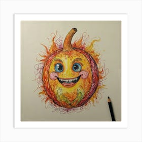 Pumpkin Face 5 Art Print