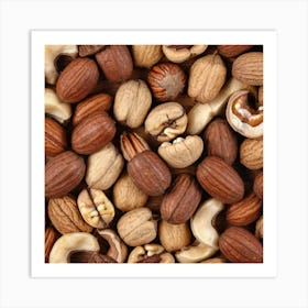 Nuts As A Background (24) Art Print