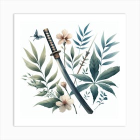 Samurai sword 3 Art Print