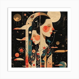 Moon And The Stars Art Print