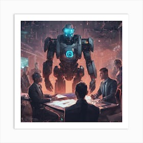 Robots In The Office Art Print