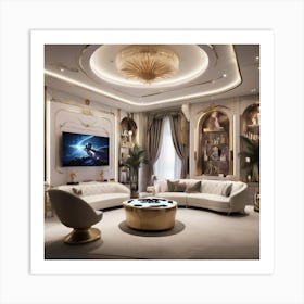 Gold Living Room Art Print