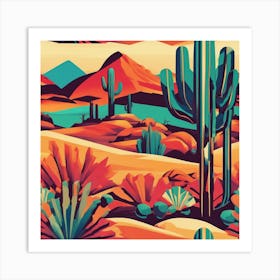 Cactus Desert 2 Art Print