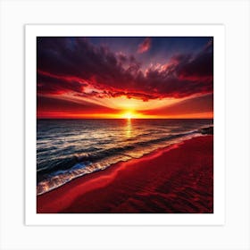 Sunset On The Beach 582 Art Print