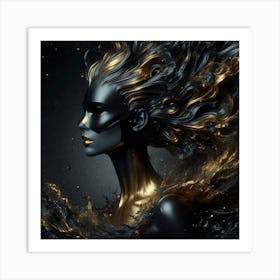 Black And Gold 3 Art Print