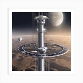 With The Space Elevator, Humanity Has Been Able To Establish A Thriving Presence In Space, Colonizing The Moon, Mars, And The Asteroid Belt Art Print