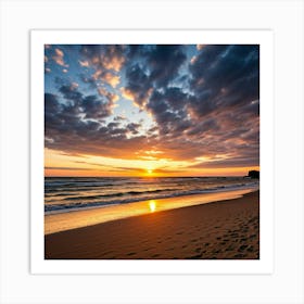 Sunset On The Beach Art Print