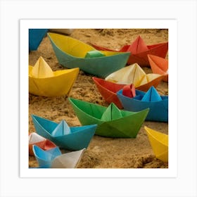 Origami Boats Art Print