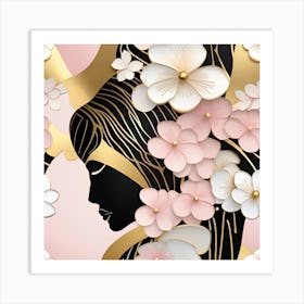 Sakura Japanese Textured Monohromatic 3 Art Print