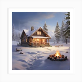 Cabin In The Woods Art Print