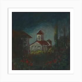 Italian Impression -painting dark impressionism square architecture Anton Maliar Art Print