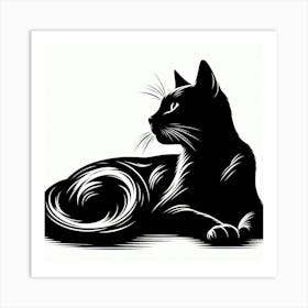 Cat Silhouette Art Print