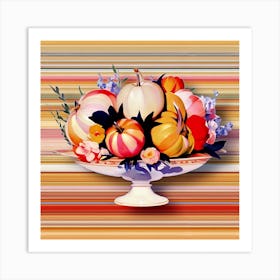 Pumpkins In A Bowl Art Print