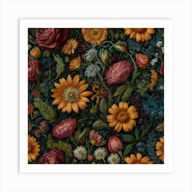 Floral Wallpaper 6 Art Print