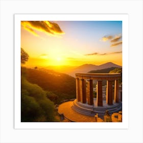 Sunset In Greece Art Print