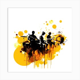 Golden Band - Band Silhouettes Art Print