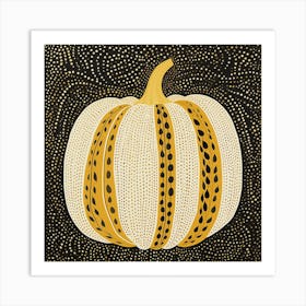 Yayoi Kusama Inspired Pumpkin Black And Yellow 3 Art Print