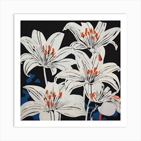 163606 Lunar Lilies, Serigraph On Fabric, Squeegee Techni Xl 1024 V1 0 Art Print
