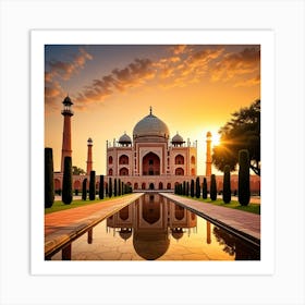 Moghul Structure, India Cubism Style Art Print