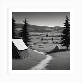 Campsite by the footpath Art Print