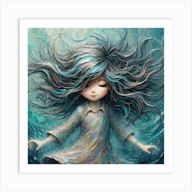 Ethereal Girl In Oil Painting Art Print
