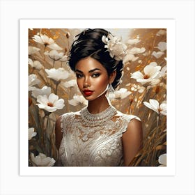 Portrait Of A Beautiful Woman Art Print