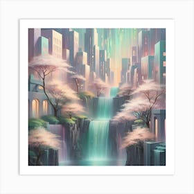 Cherry Blossoms In The City Art Print