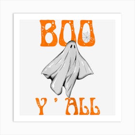 Womens Boo Y?All Country Western Ghost Funny Halloween Art Print