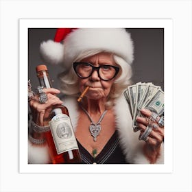 Old Lady With Money Art Print