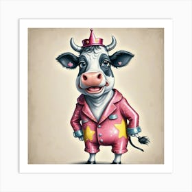 Princess Cow Art Print