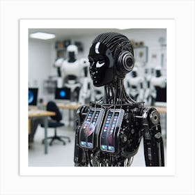 Robot In The Office Art Print