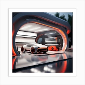 Futuristic Car Garage 4 Art Print