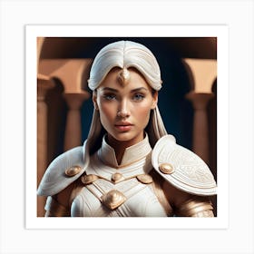 Young Woman In Armor Art Print