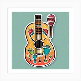 Guitar And Maracas Art Print