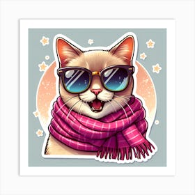 Cat With Sunglasses Art Print