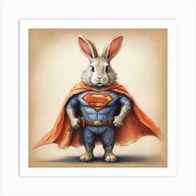 Superman Rabbit Art Print