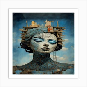 Woman With A Broken Head Art Print