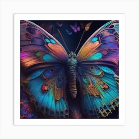 Psychedelic Butterfly 1 Art Print