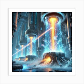 A Futuristic Sci Fi Depiction Of Aurora Disruptors Energy Drain Art Print